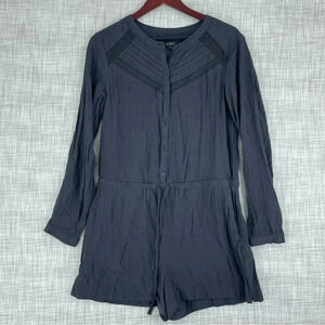 Loft Womens Size M romper long sleeve black 3063